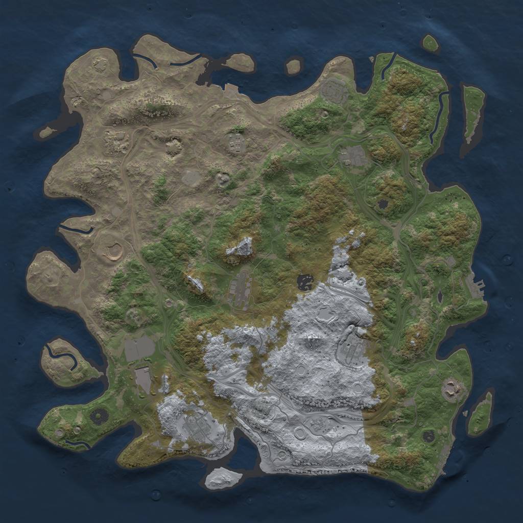 Rust Map: Procedural Map, Size: 4500, Seed: 2064460135, 19 Monuments