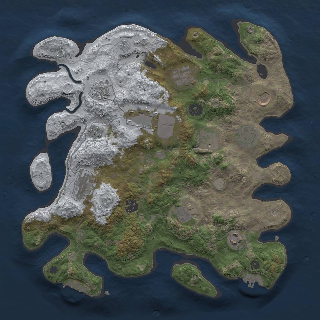 Rust Map: Procedural Map, Size: 3500, Seed: 1775818483, 20 Monuments