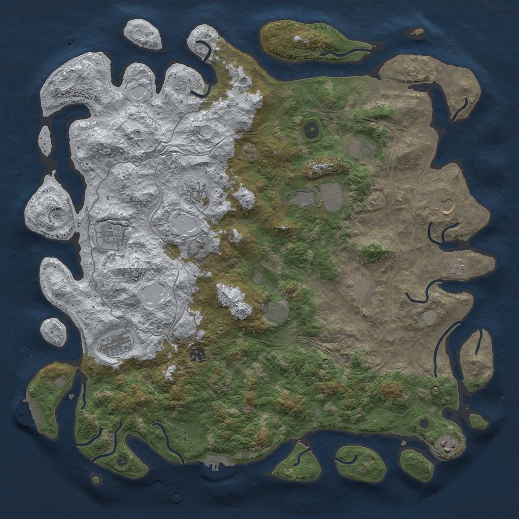 Rust Map: Procedural Map, Size: 4800, Seed: 767842118, 20 Monuments