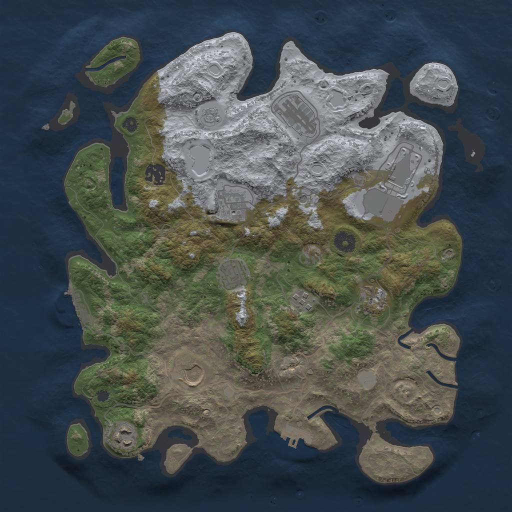 Rust Map: Procedural Map, Size: 3600, Seed: 12346, 18 Monuments