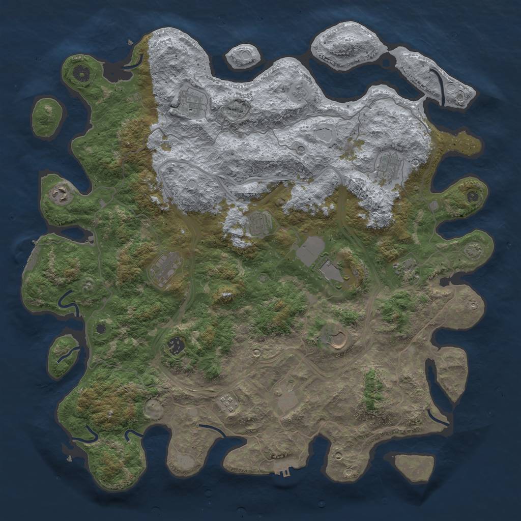 Rust Map: Procedural Map, Size: 4622, Seed: 1, 19 Monuments