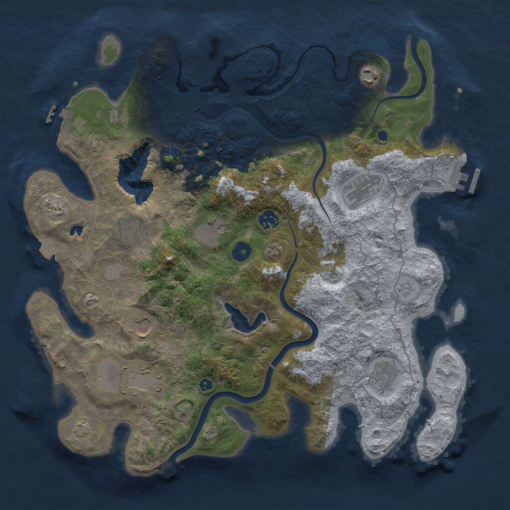 Rust Map: Procedural Map, Size: 4000, Seed: 1011831120, 15 Monuments