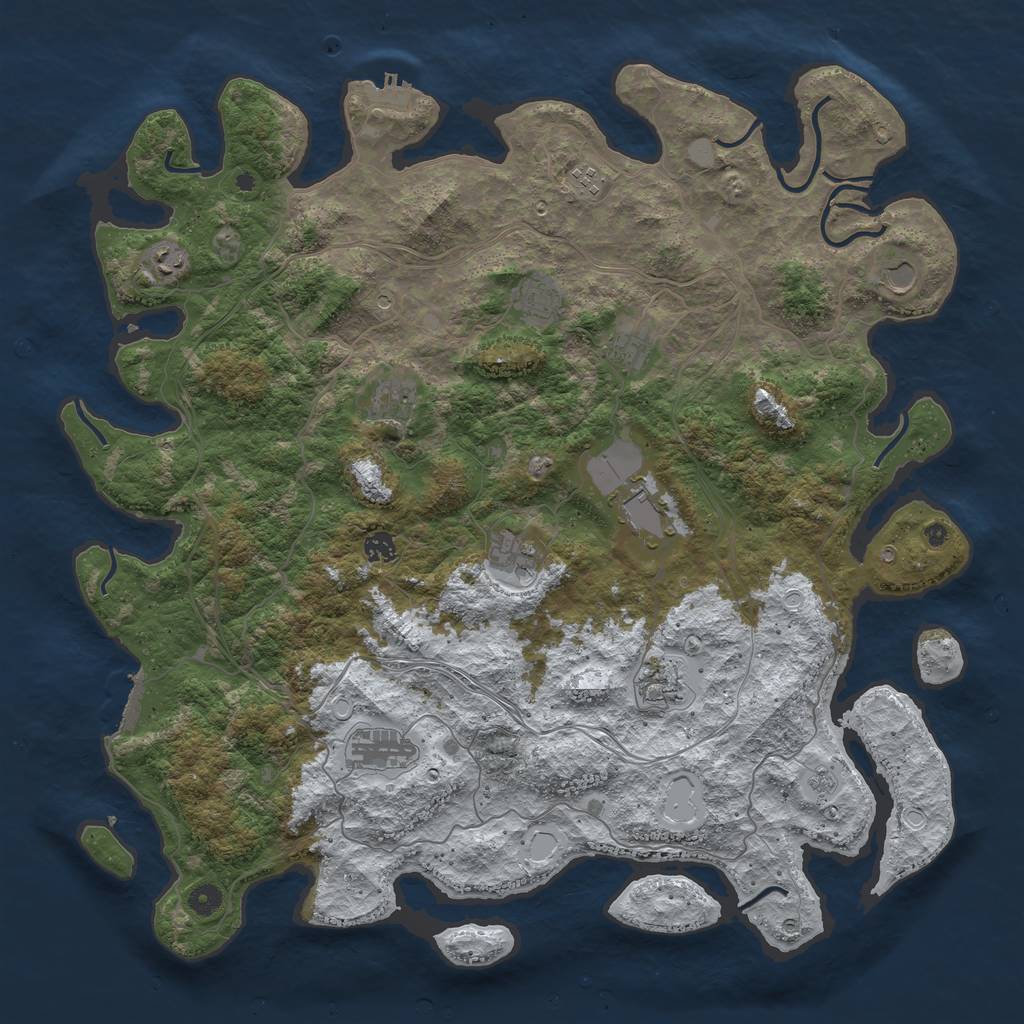 Rust Map: Procedural Map, Size: 4800, Seed: 1759675494, 20 Monuments