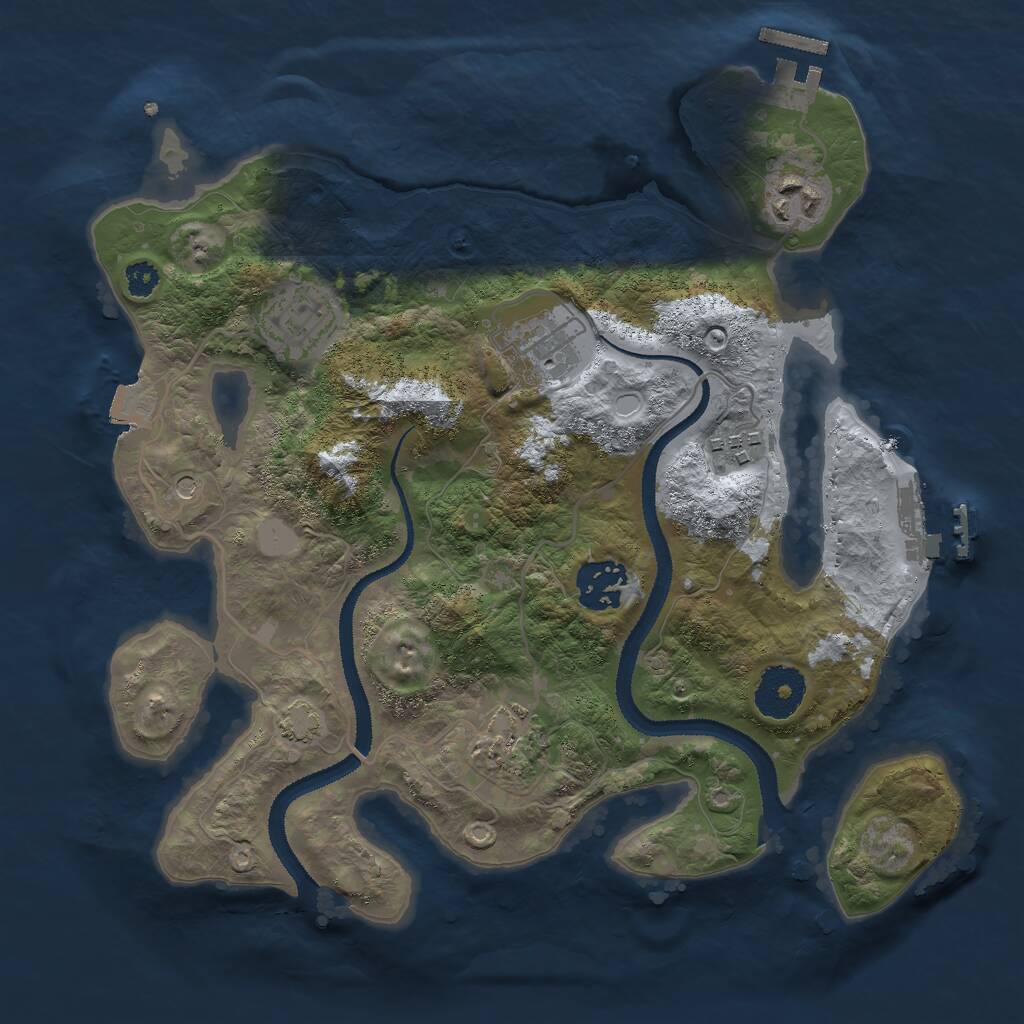 Rust Map: Procedural Map, Size: 3000, Seed: 3735775, 11 Monuments