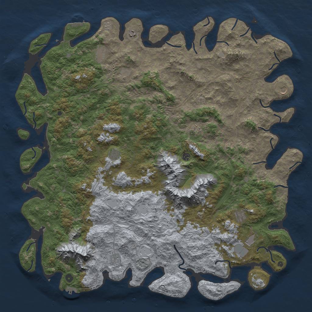 Rust Map: Procedural Map, Size: 6000, Seed: 600069, 20 Monuments