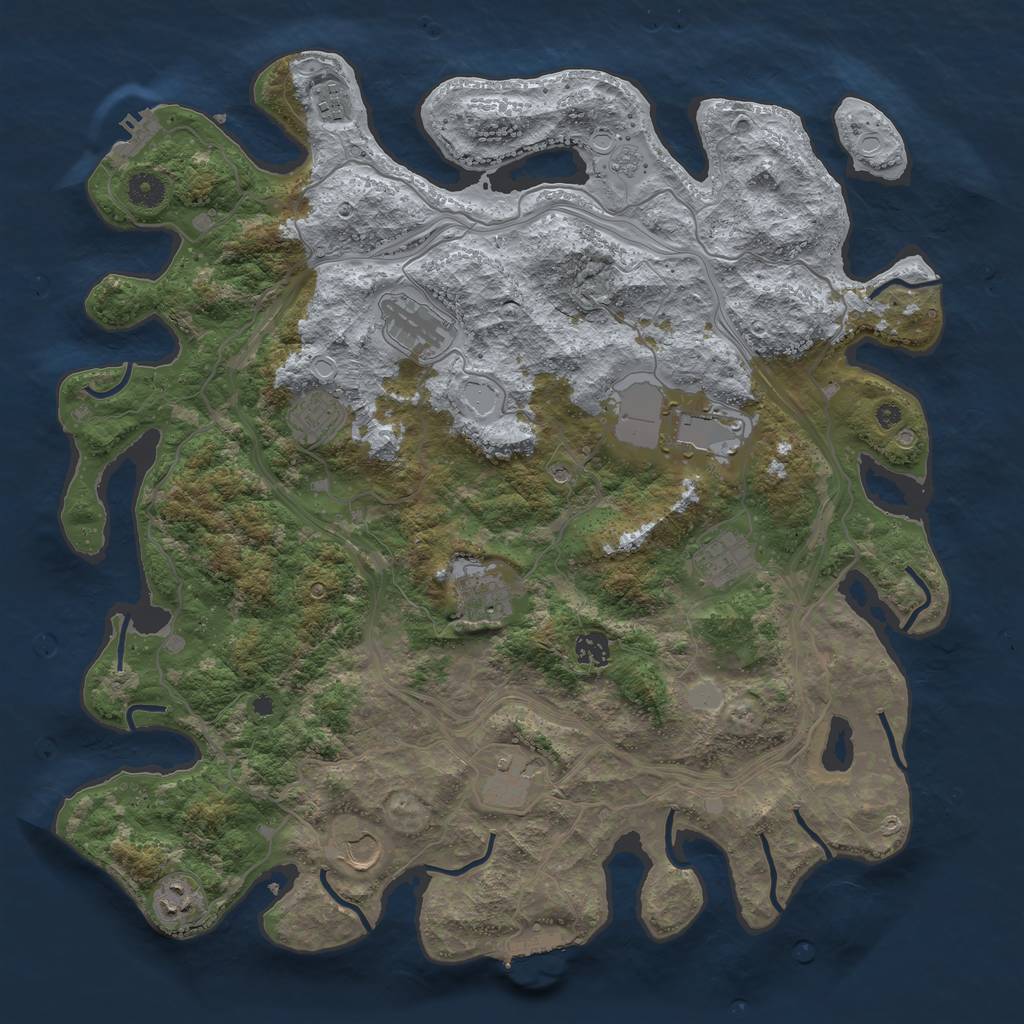 Rust Map: Procedural Map, Size: 4250, Seed: 1328504915, 19 Monuments
