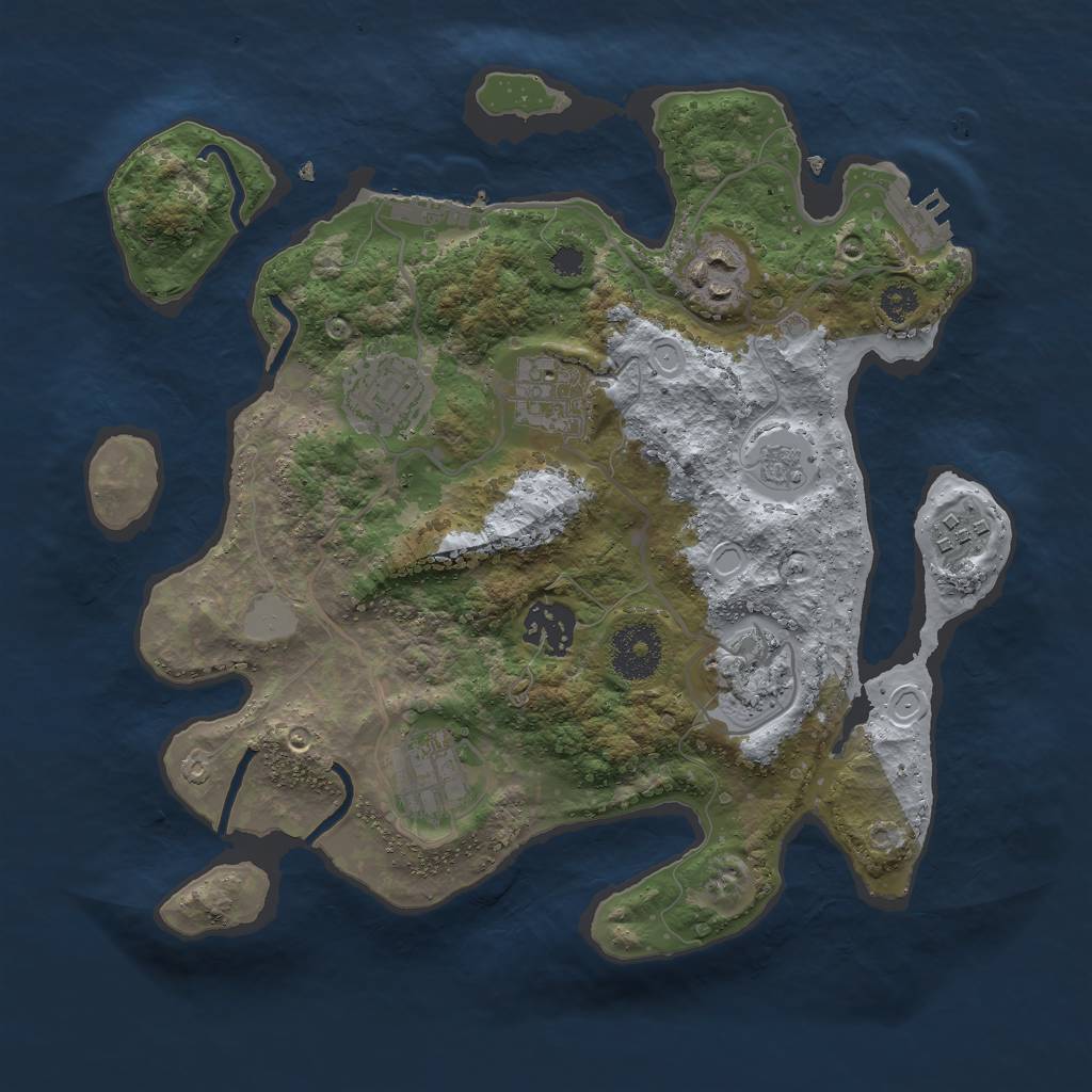 Rust Map: Procedural Map, Size: 3000, Seed: 14606, 15 Monuments