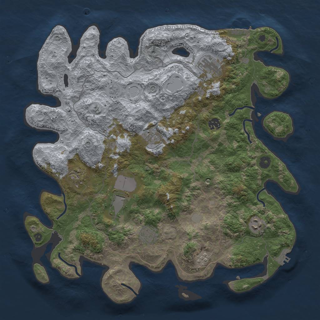 Rust Map: Procedural Map, Size: 4000, Seed: 882497, 17 Monuments