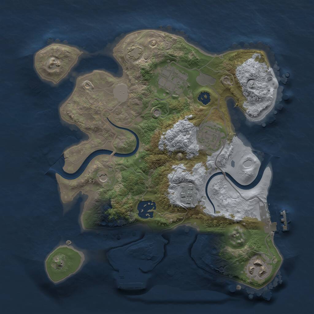 Rust Map: Procedural Map, Size: 2500, Seed: 95852751, 10 Monuments