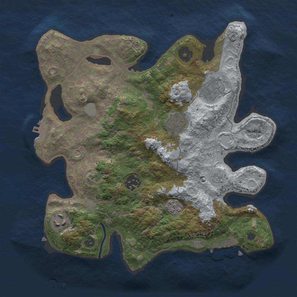 Rust Map: Procedural Map, Size: 3000, Seed: 58235, 14 Monuments