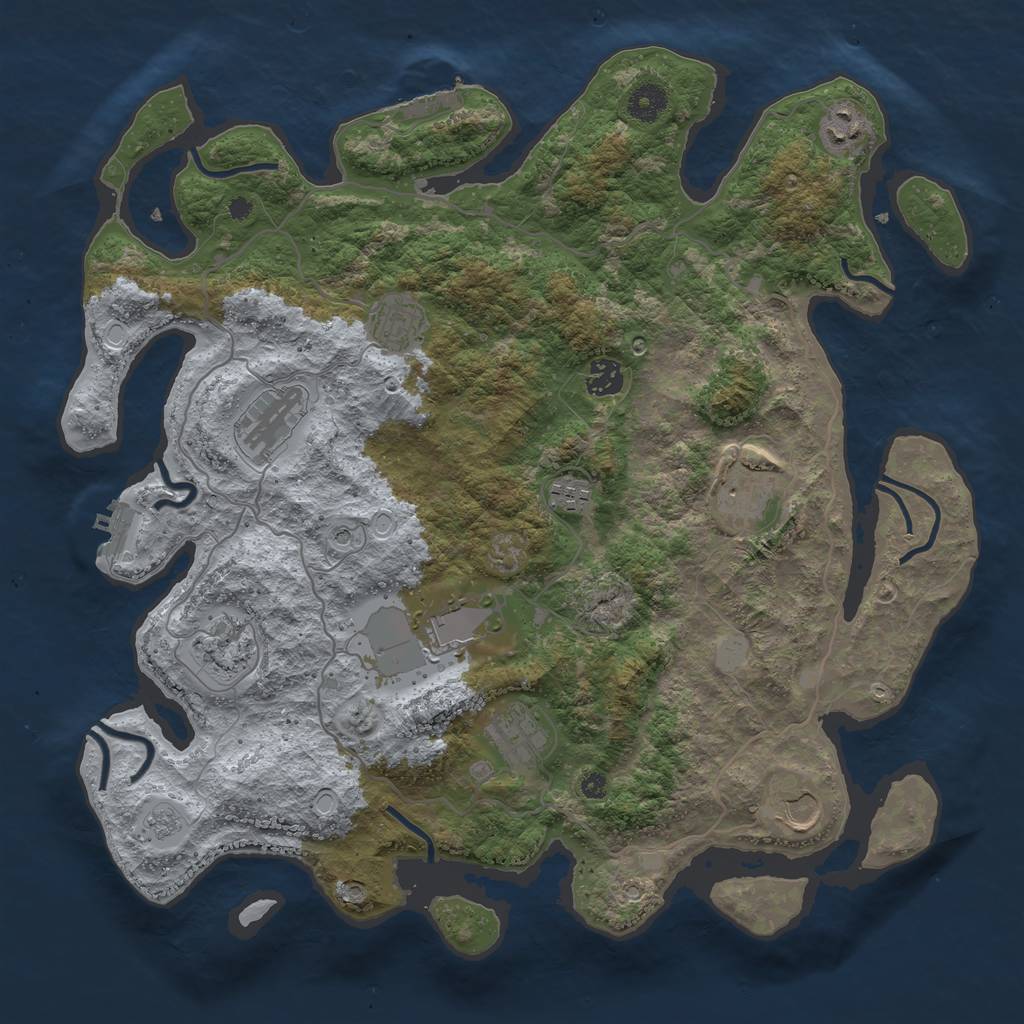 Rust Map: Procedural Map, Size: 4000, Seed: 27081996, 19 Monuments