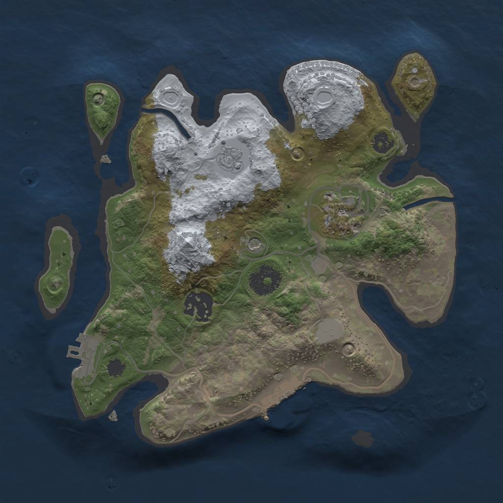 Rust Map: Procedural Map, Size: 2500, Seed: 635397804, 11 Monuments