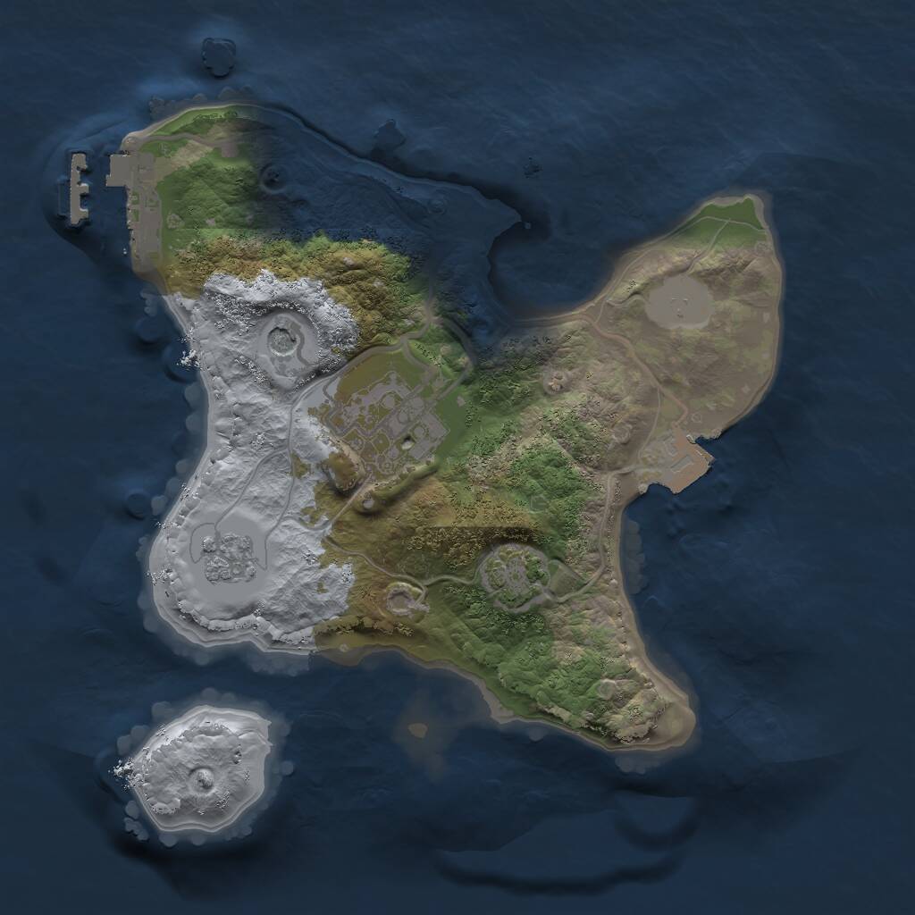 Rust Map: Procedural Map, Size: 2000, Seed: 927454800, 6 Monuments