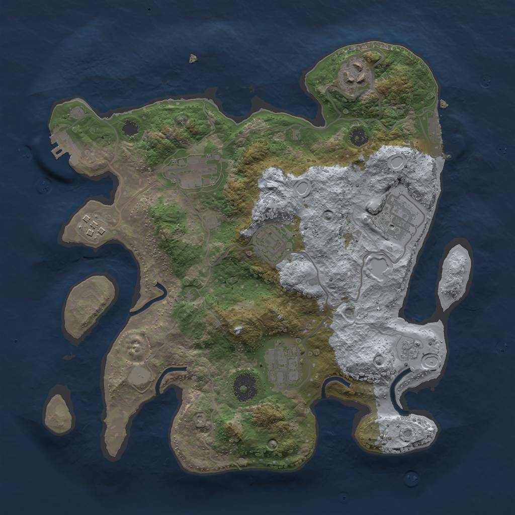 Rust Map: Procedural Map, Size: 3000, Seed: 59176, 14 Monuments
