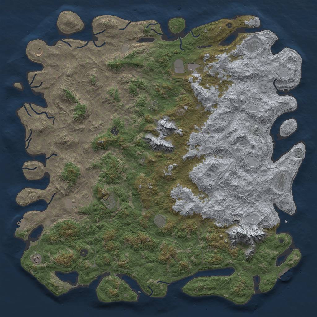 Rust Map: Procedural Map, Size: 6000, Seed: 29, 20 Monuments
