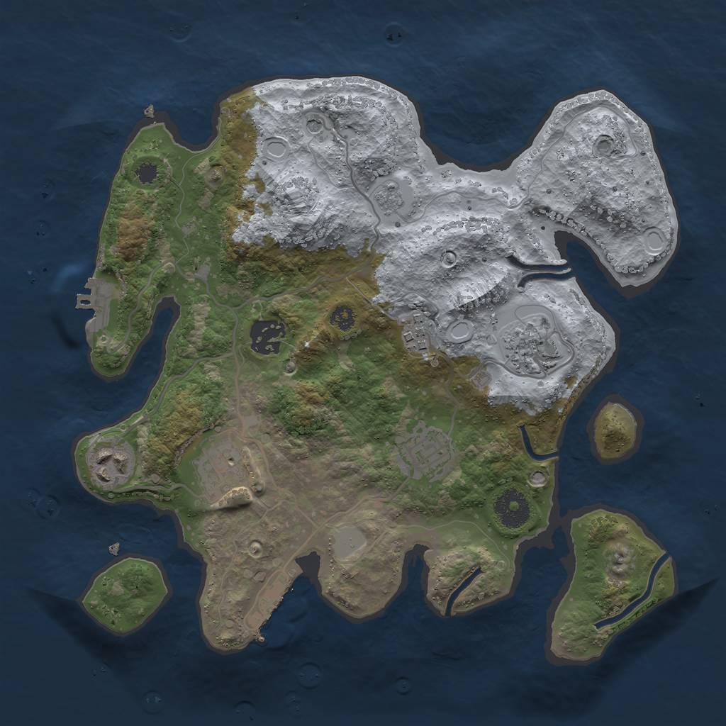 Rust Map: Procedural Map, Size: 3000, Seed: 11096, 13 Monuments