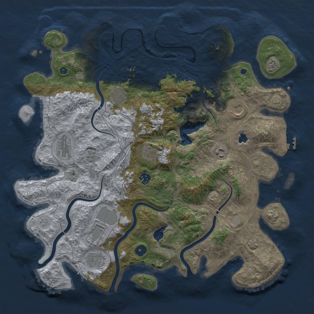 Rust Map: Procedural Map, Size: 4250, Seed: 1225243898, 15 Monuments