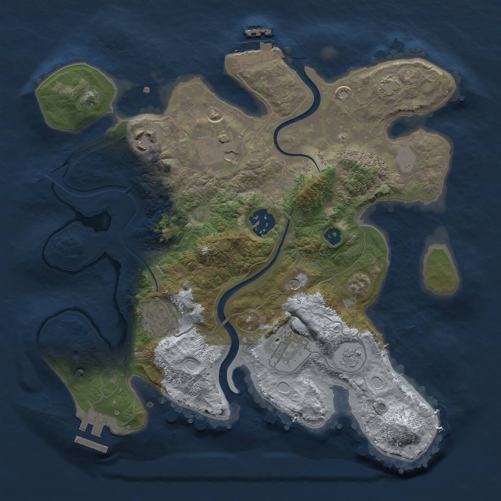 Rust Map: Procedural Map, Size: 3000, Seed: 50505, 11 Monuments