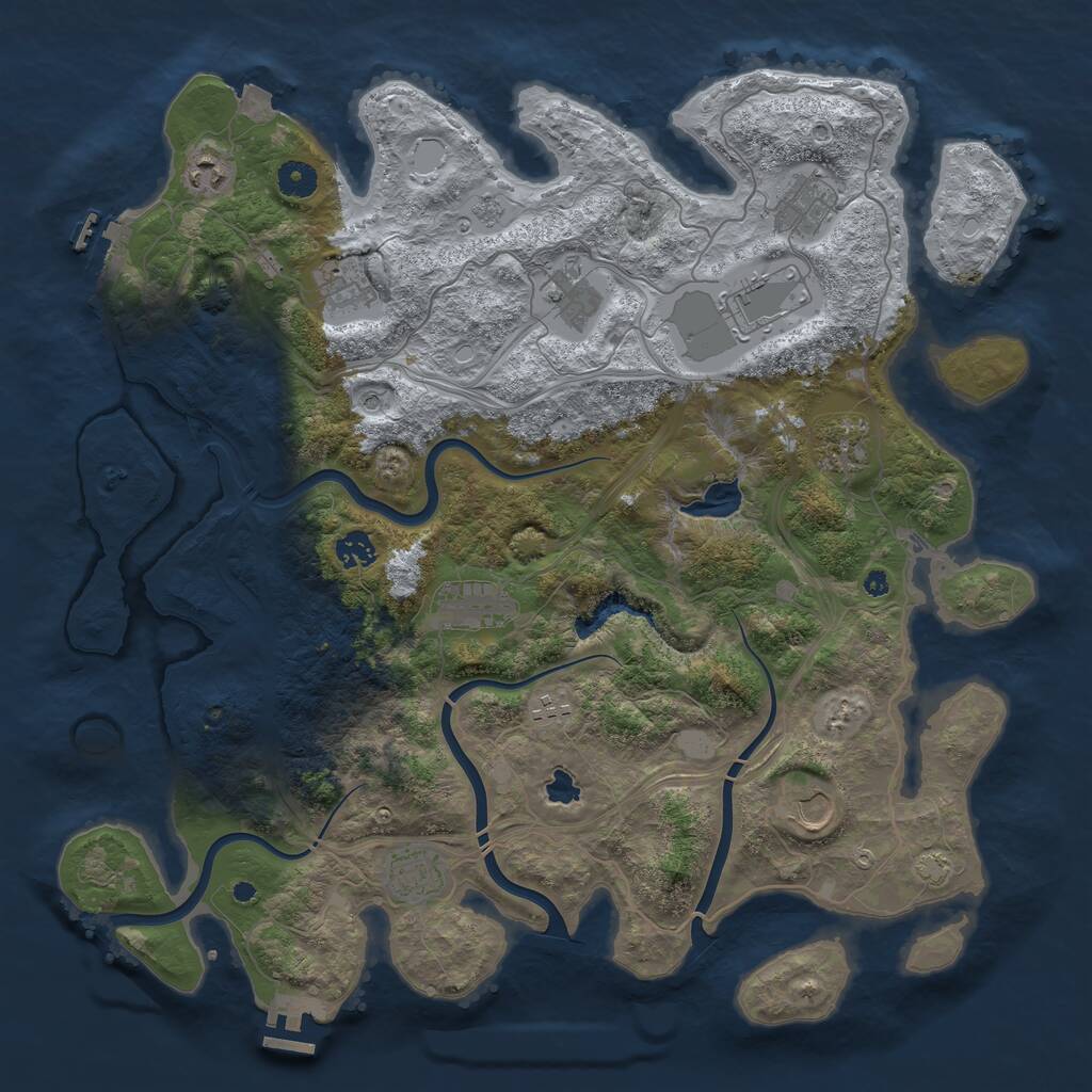 Rust Map: Procedural Map, Size: 4250, Seed: 45645844, 17 Monuments