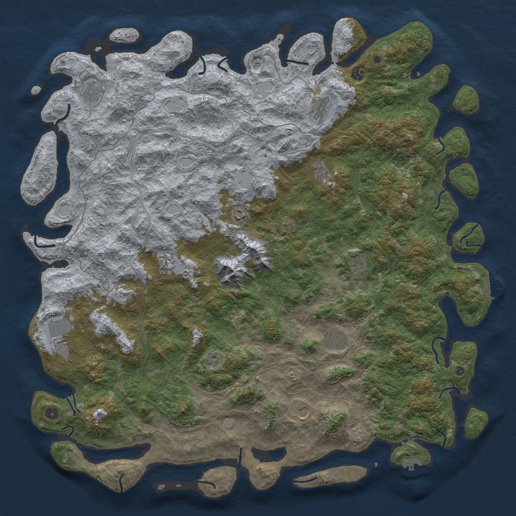 Rust Map: Procedural Map, Size: 6000, Seed: 7984, 20 Monuments