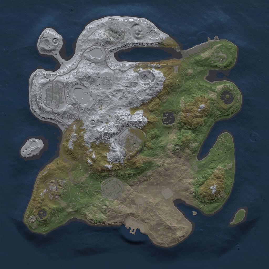 Rust Map: Procedural Map, Size: 3000, Seed: 82917, 14 Monuments