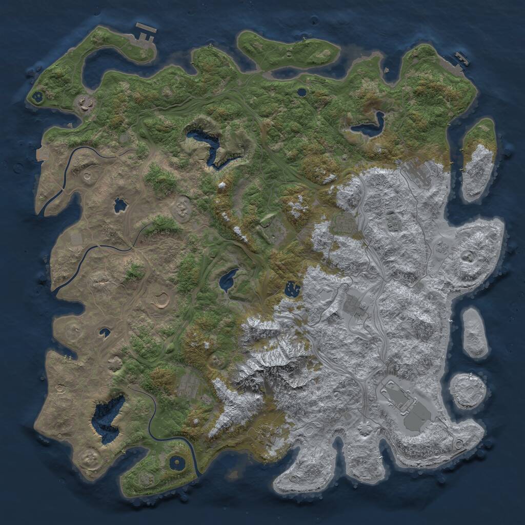 Rust Map: Procedural Map, Size: 5000, Seed: 768534, 17 Monuments