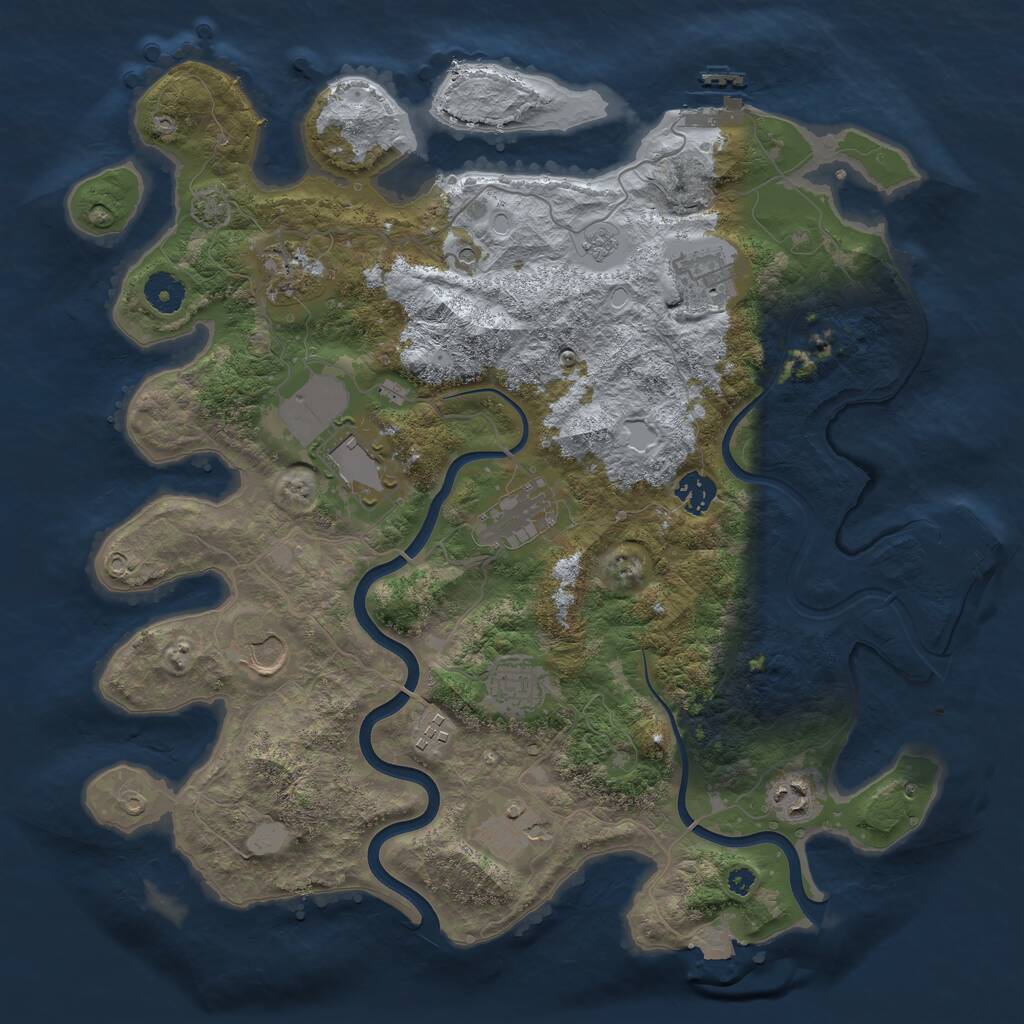 Rust Map: Procedural Map, Size: 3850, Seed: 696969696, 16 Monuments