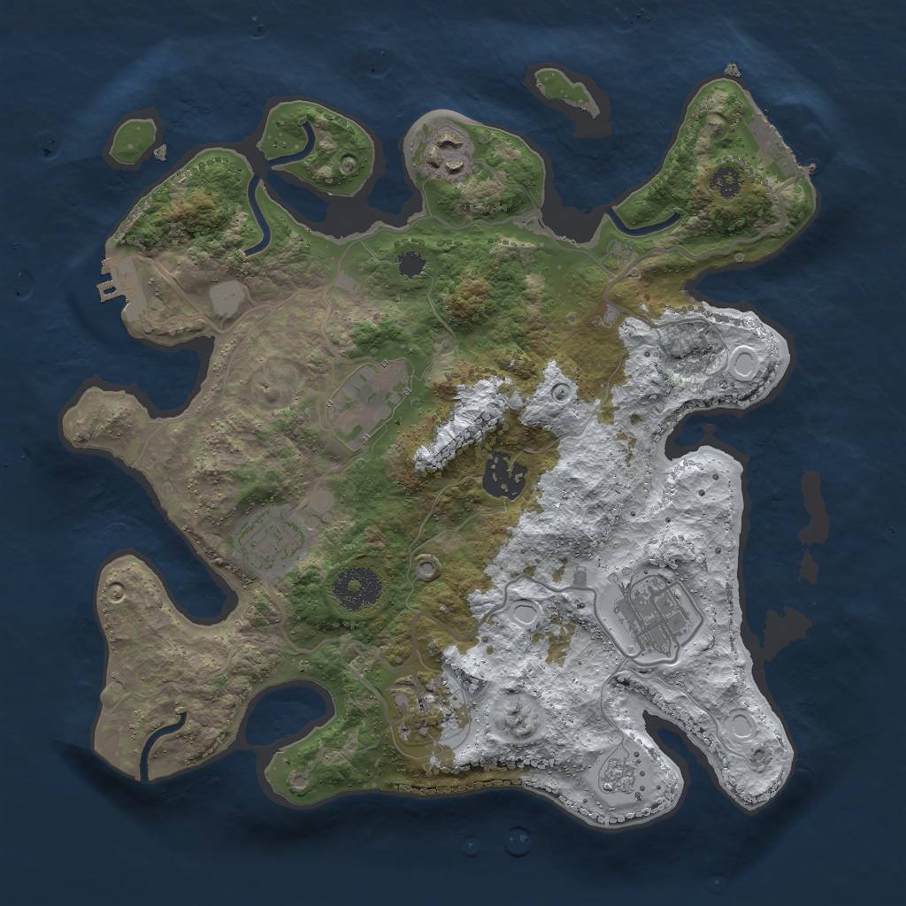 Rust Map: Procedural Map, Size: 3000, Seed: 229575192, 14 Monuments