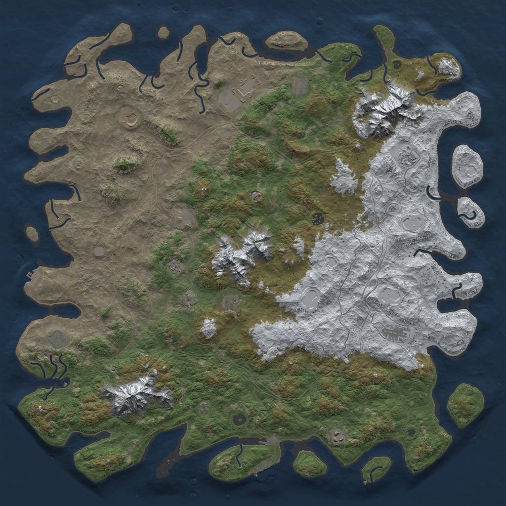 Rust Map: Procedural Map, Size: 6000, Seed: 2002102559, 20 Monuments