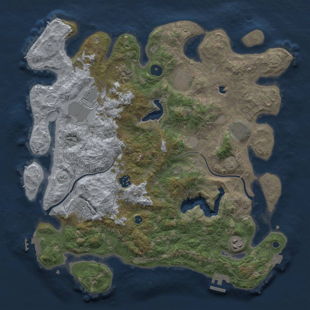 Rust Map: Procedural Map, Size: 4000, Seed: 342457181, 14 Monuments