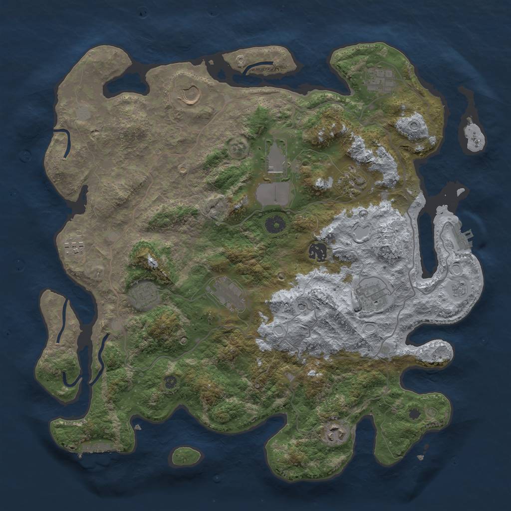 Rust Map: Procedural Map, Size: 4000, Seed: 971839178, 19 Monuments