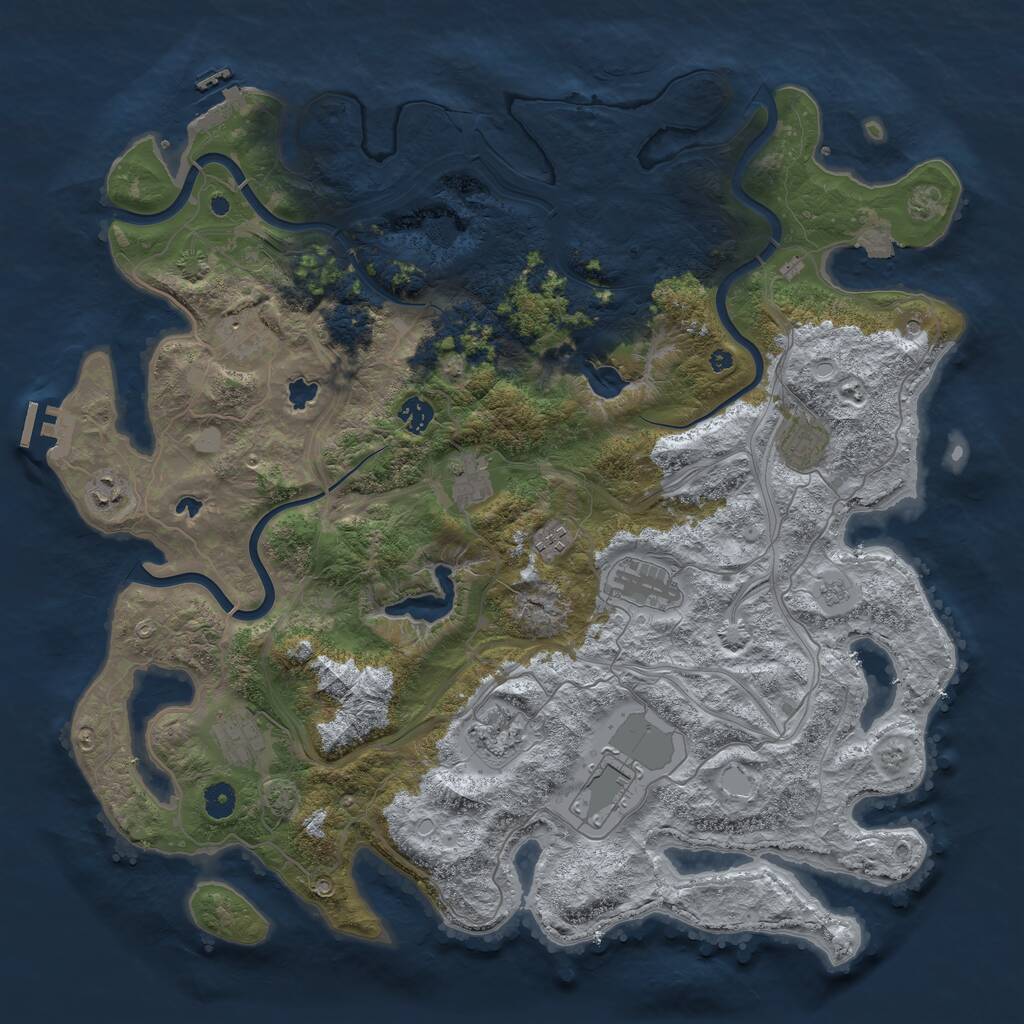 Rust Map: Procedural Map, Size: 4500, Seed: 15412412, 16 Monuments