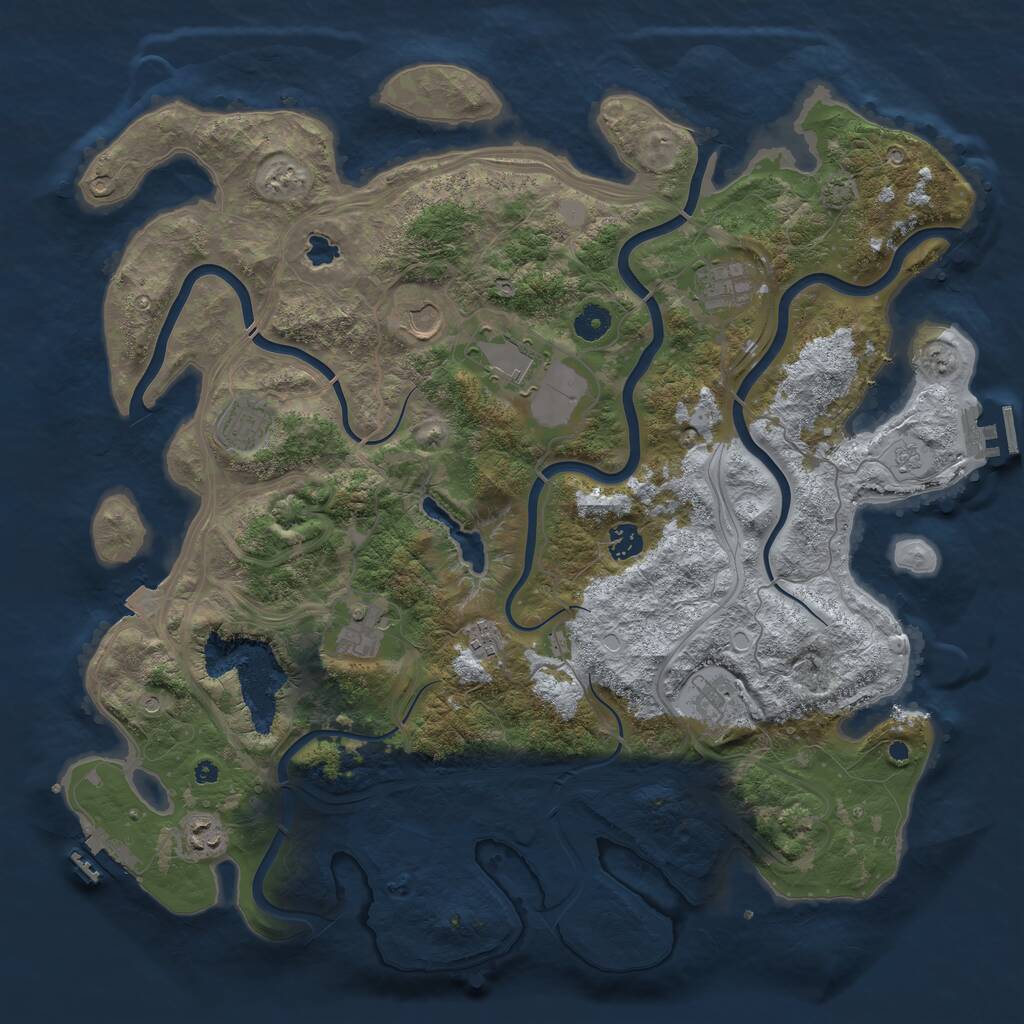 Rust Map: Procedural Map, Size: 4300, Seed: 3072022, 15 Monuments