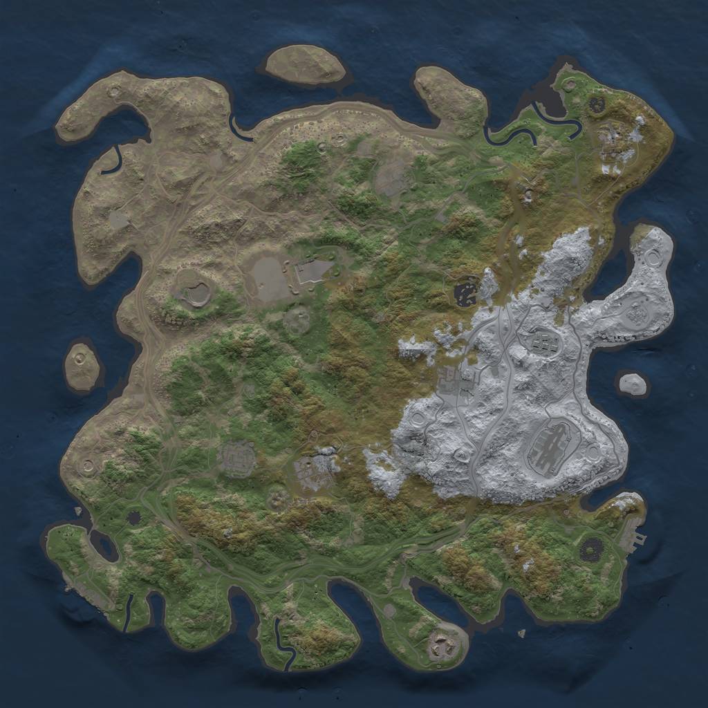 Rust Map: Procedural Map, Size: 4300, Seed: 3072022, 20 Monuments