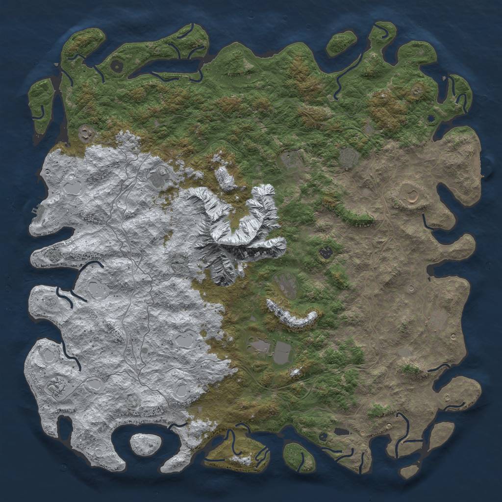 Rust Map: Procedural Map, Size: 6000, Seed: 927454800, 20 Monuments