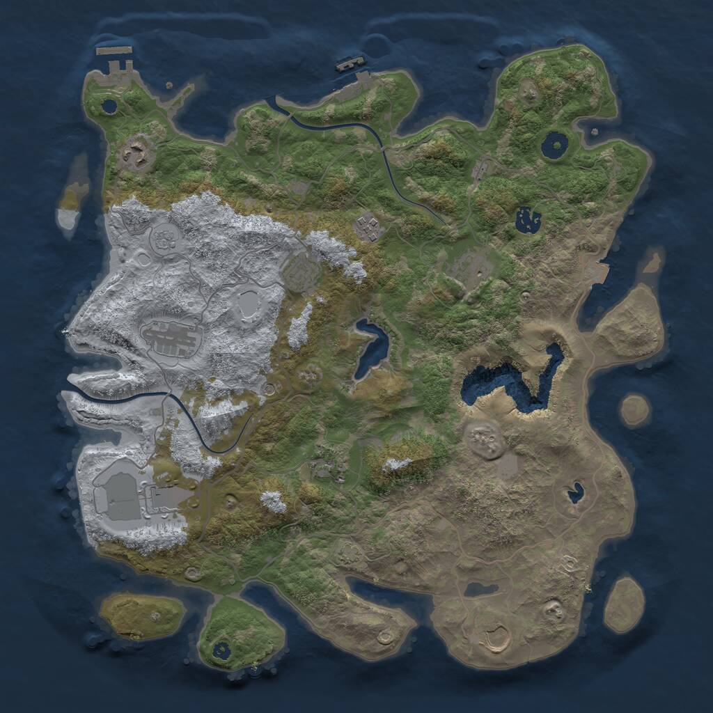 Rust Map: Procedural Map, Size: 4000, Seed: 125536, 15 Monuments