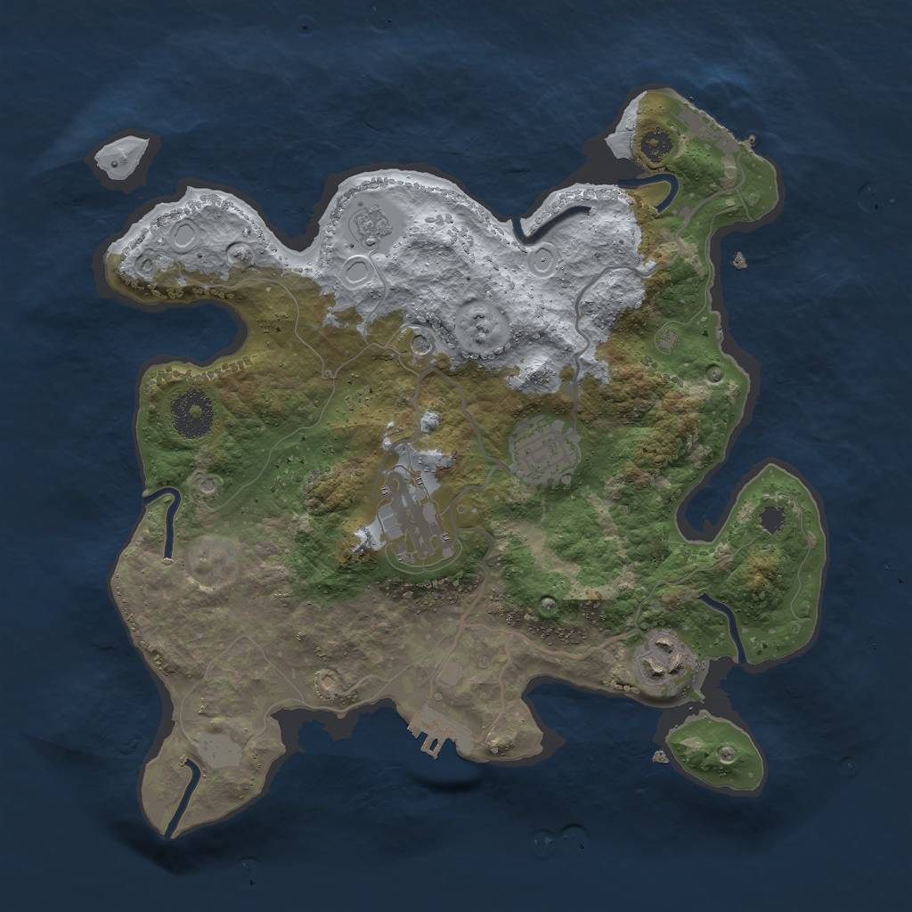 Rust Map: Procedural Map, Size: 3000, Seed: 4845, 10 Monuments