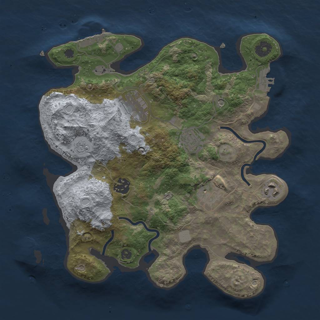 Rust Map: Procedural Map, Size: 3000, Seed: 22581, 14 Monuments