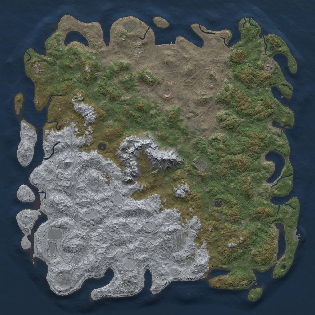 Rust Map: Procedural Map, Size: 6000, Seed: 46629324, 20 Monuments
