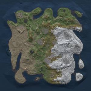 Thumbnail Rust Map: Procedural Map, Size: 3500, Seed: 2030000837, 20 Monuments