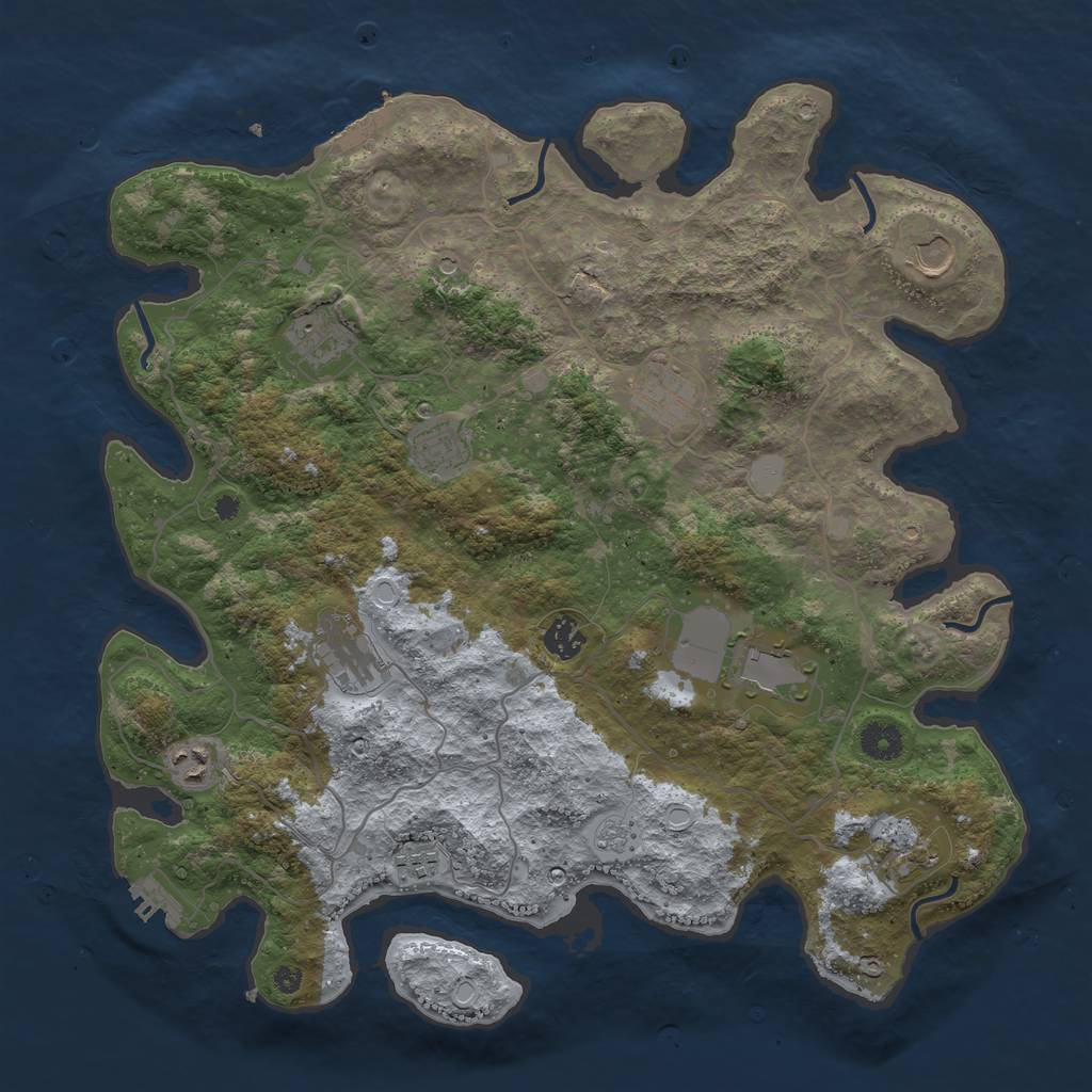 Rust Map: Procedural Map, Size: 4000, Seed: 859424679, 19 Monuments