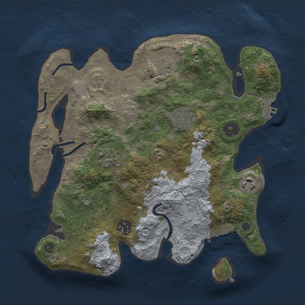 Rust Map: Procedural Map, Size: 3000, Seed: 380714857, 15 Monuments
