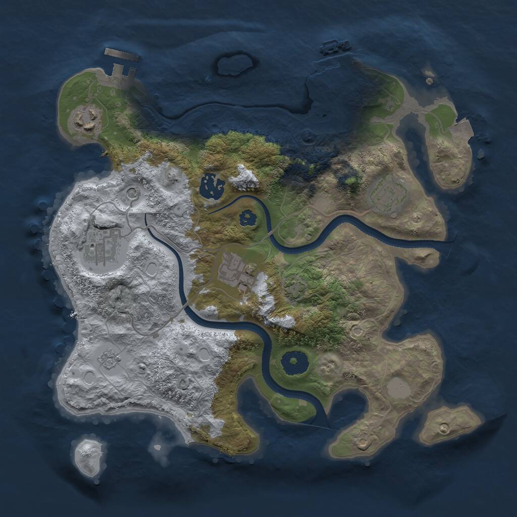 Rust Map: Procedural Map, Size: 3000, Seed: 927454800, 11 Monuments