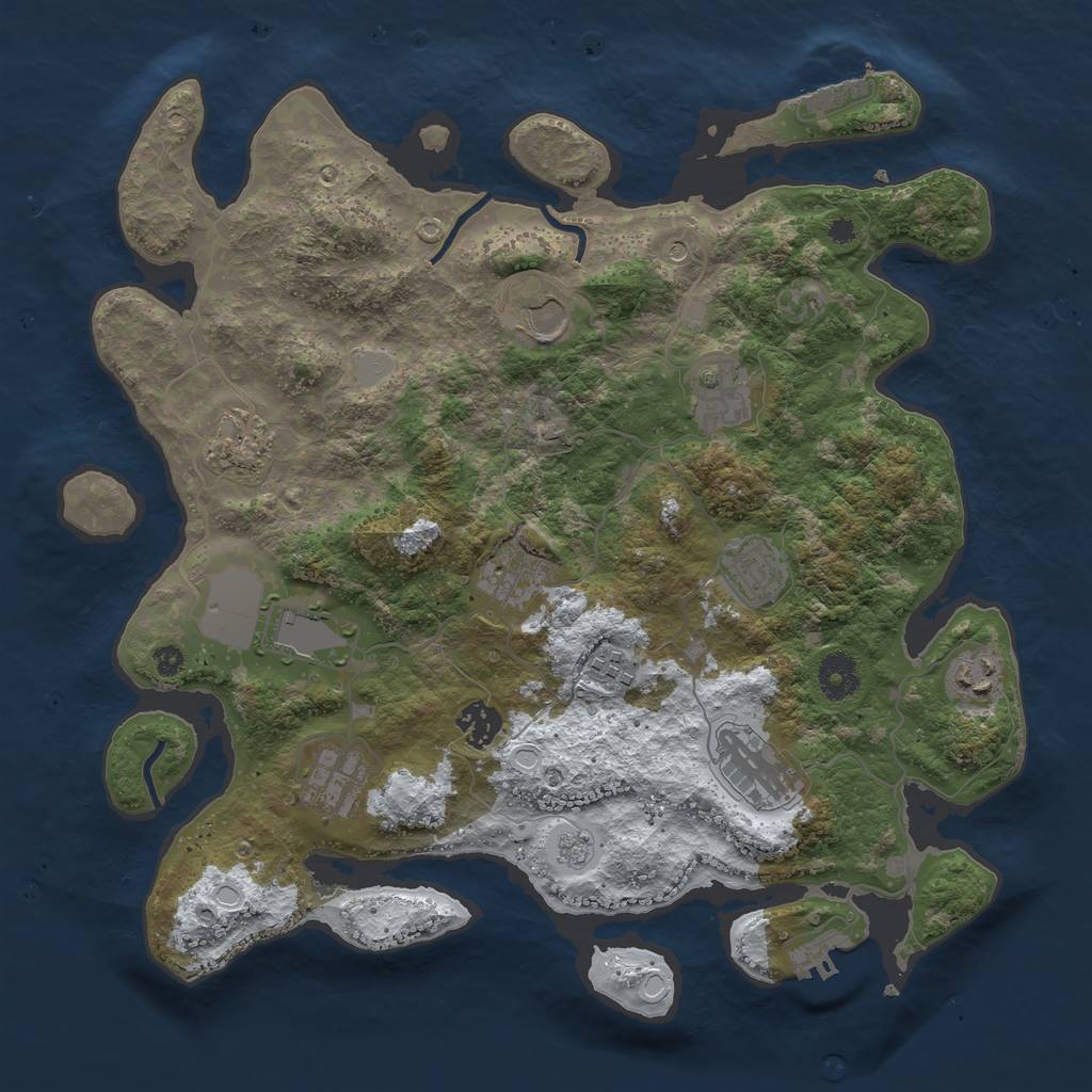Rust Map: Procedural Map, Size: 3700, Seed: 1315610284, 20 Monuments