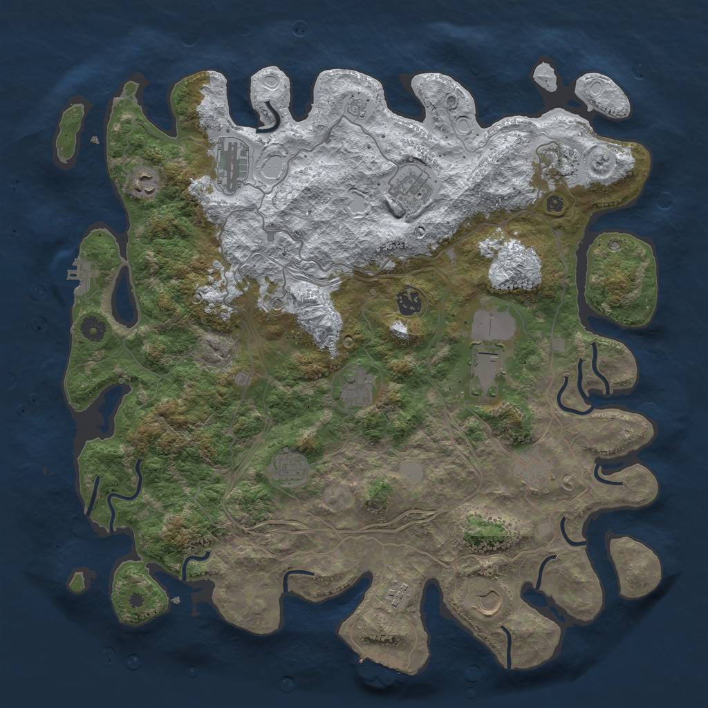 Rust Map: Procedural Map, Size: 4250, Seed: 1061923665, 20 Monuments