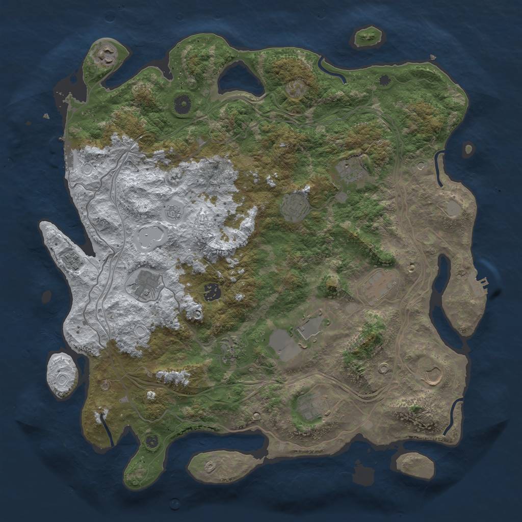 Rust Map: Procedural Map, Size: 4300, Seed: 493808137, 20 Monuments