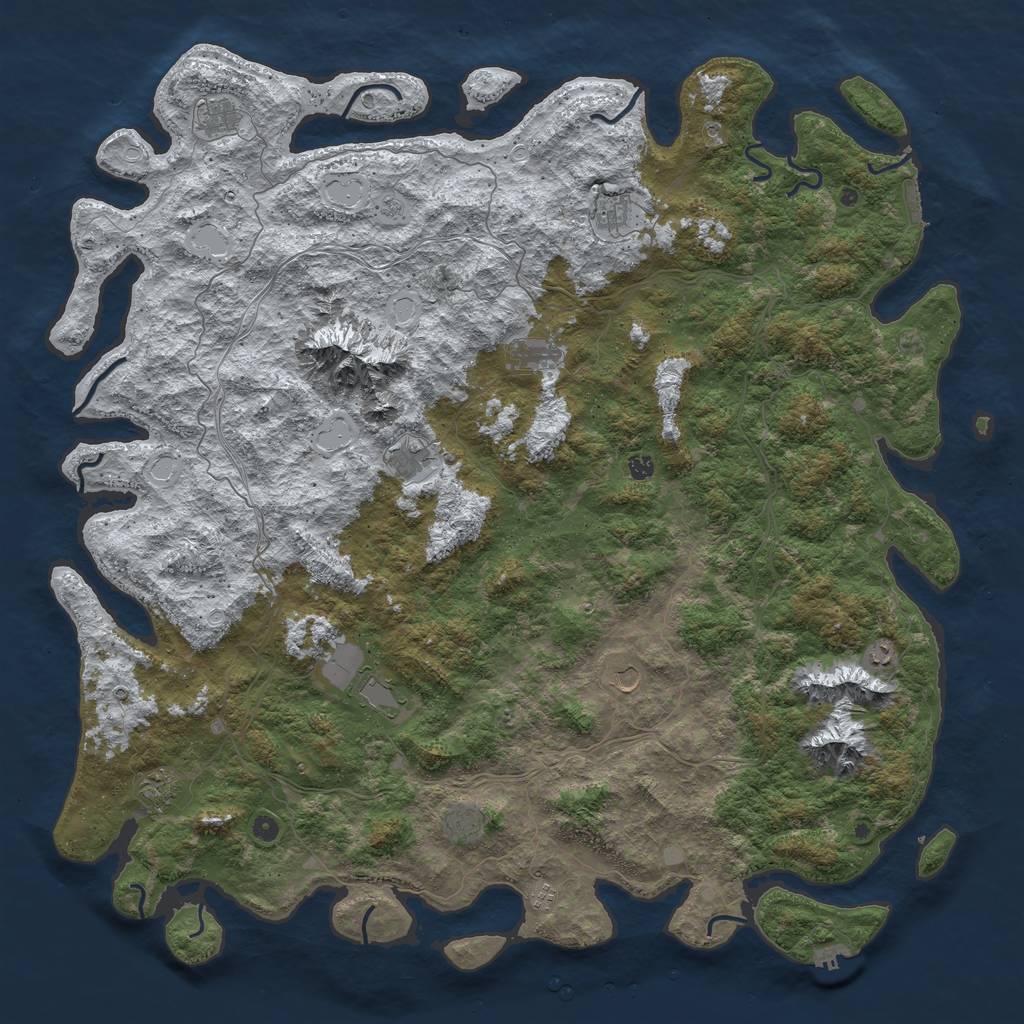 Rust Map: Procedural Map, Size: 6000, Seed: 28495, 20 Monuments