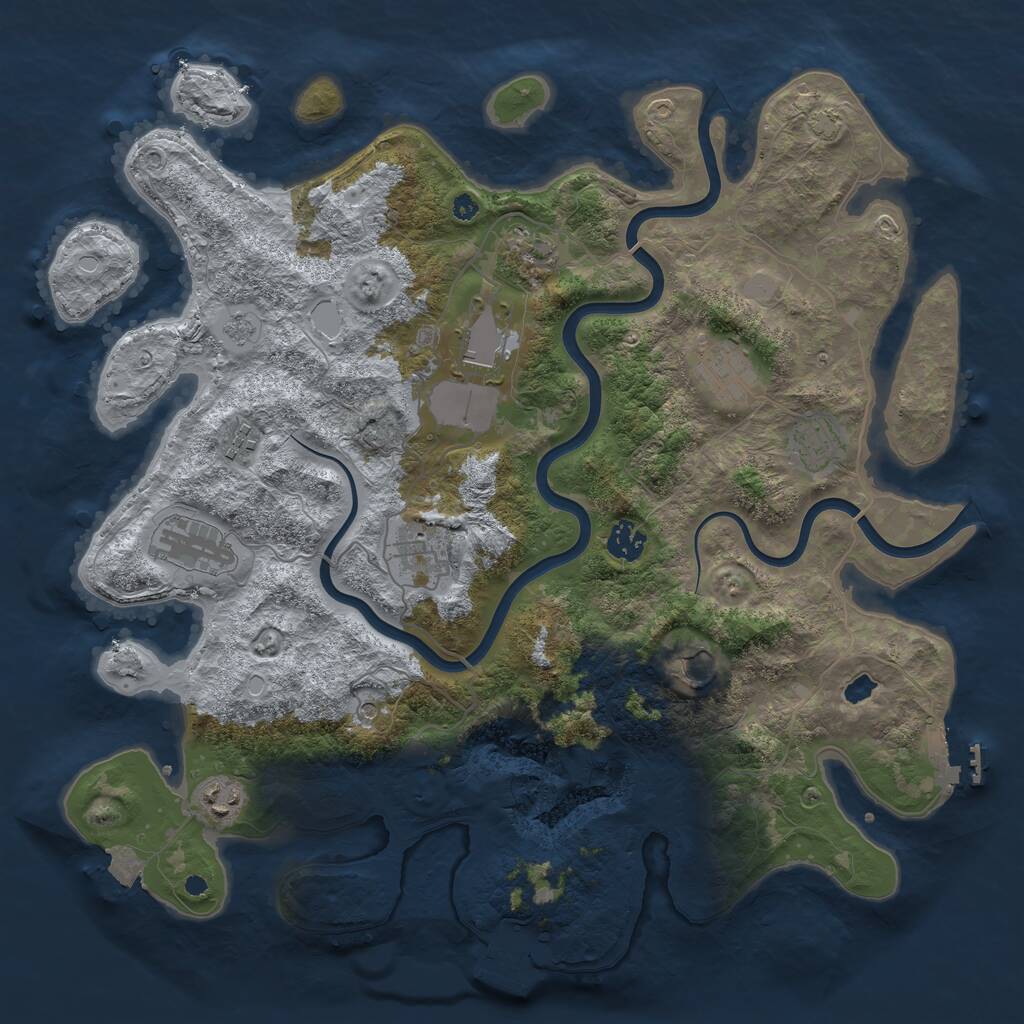 Rust Map: Procedural Map, Size: 4000, Seed: 27029, 16 Monuments