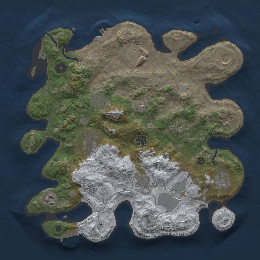 Rust Map: Procedural Map, Size: 3500, Seed: 2132196721, 20 Monuments