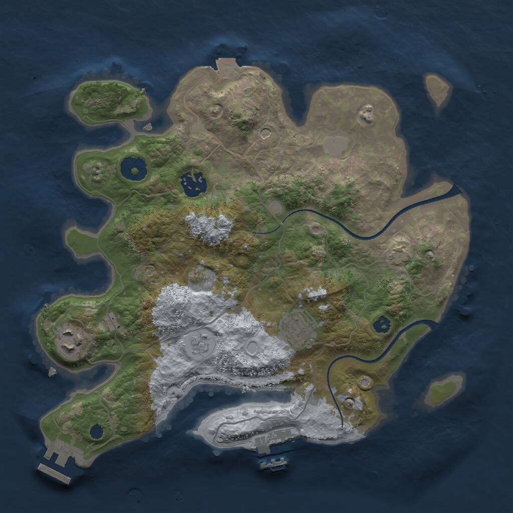 Rust Map: Procedural Map, Size: 3000, Seed: 10369, 9 Monuments